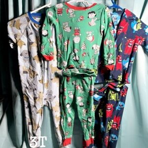 3t boys pajamas set of 3